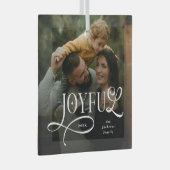 Joyful Family  Photo Christmas  Glas Ornament (Voorkant Rechts)