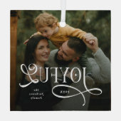 Joyful Family  Photo Christmas  Glas Ornament (Achterkant)