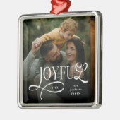 Joyful Family Photo Christmas Metalen Ornament (Links)