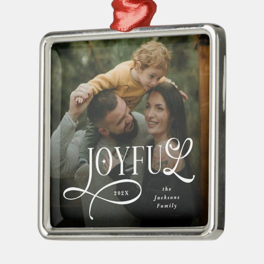Joyful Family  Photo Christmas  Metalen Ornament (Links)