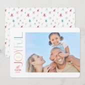 JOYFUL FAMILY PHOTO modern elegant font colorful Feestdagenkaart (Voorkant / Achterkant)