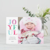 JOYFUL FEESTDAGEN grillige pastel één foto Feestdagenkaart (Staand voorkant)