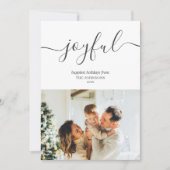 Joyful Feestdagen Handwriting Simple Photo Feestdagenkaart (Voorkant)