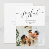 Joyful Feestdagen Handwriting Simple Photo Feestdagenkaart (Voorkant / Achterkant)