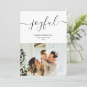 Joyful Feestdagen Handwriting Simple Photo Feestdagenkaart (Staand voorkant)