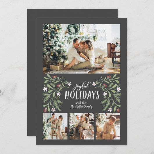 Joyful Feestdagen met kerstkaart (Voorkant / Achterkant)