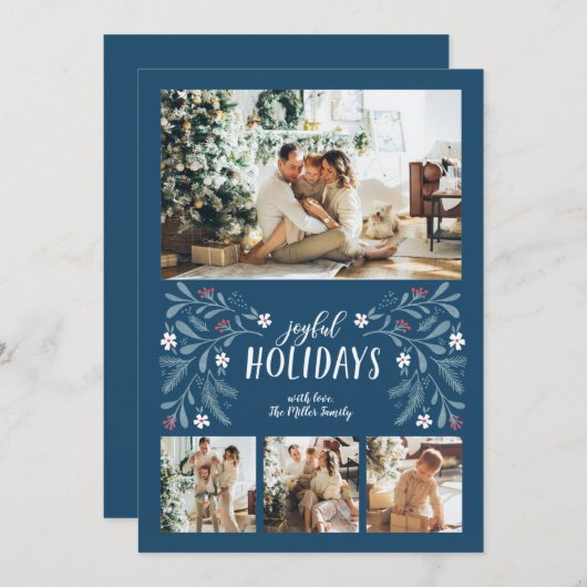 Joyful Feestdagen met kerstkaart (Voorkant / Achterkant)