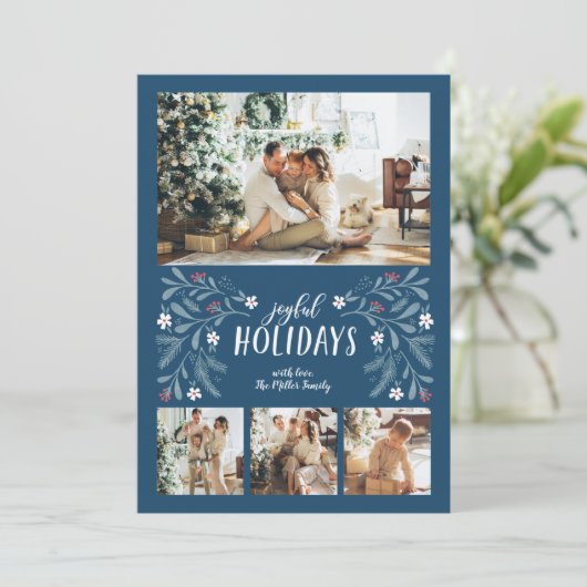 Joyful Feestdagen met kerstkaart (Staand voorkant)