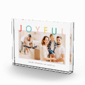 Joyful Feestdagen Modern Simple Colorful Fun Holid Fotoblokken (Rechts)