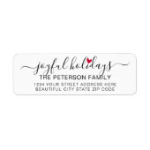 Joyful Feestdagen Script Vakantie Retouradres Etiket (Voorkant)