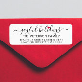 Joyful Feestdagen Script Vakantie Retouradres Etiket