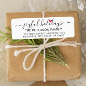 Joyful Feestdagen Script Vakantie Retouradres Etiket