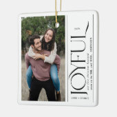 Joyful First Christmas Engaged Couples Photo Keramisch Ornament (Links)