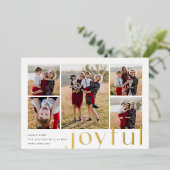 Joyful Five Photo Folie Feestdagenkaart (Staand Voorkant)