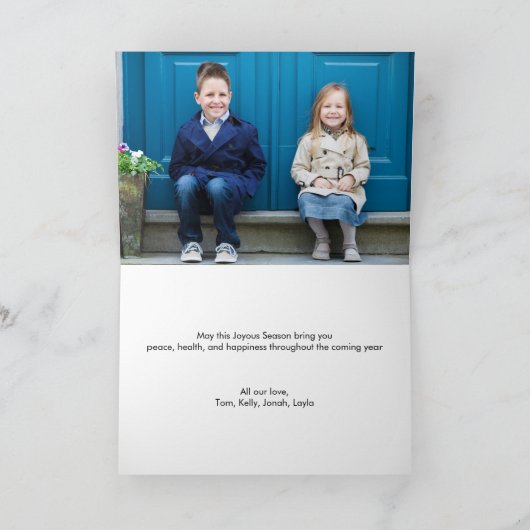 Joyful Flakes Holiday Photo Wenskaart Feestdagen Kaart (Binnen)