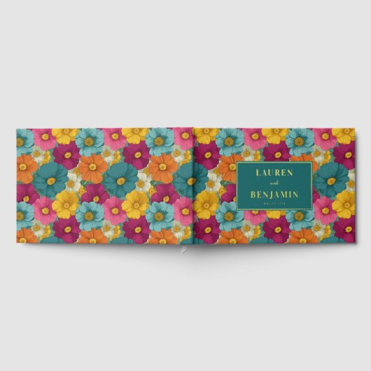 Joyful Floral Abstract Celebration Gastenboek (Volledig)