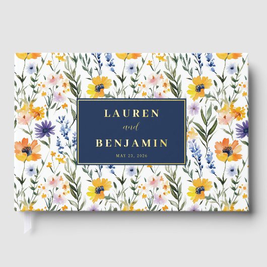 Joyful Floral Digital Illustration Gastenboek (Voorkant)