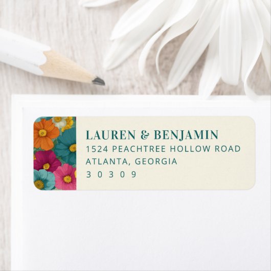 Joyful Floral Stylized Blooms Etiket (Insitu)