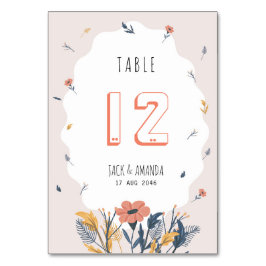 Joyful Floral Trouwtafel Nummer Kaart Plaats kaart
