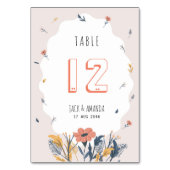 Joyful Floral Trouwtafel Nummer Kaart Plaats kaart (Achterkant)