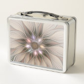 Joyful Flower Abstract Beige Brown Floral Fractal (Achterkant)