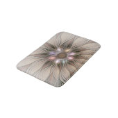 Joyful Flower Abstract Beige Brown Floral Fractal Badmat (Gekanteld)