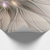 Joyful Flower Abstract Beige Brown Floral Fractal Cadeaupapier (Hoek)