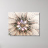 Joyful Flower Abstract Beige Brown Floral Fractal Canvas Afdruk (Voorkant)