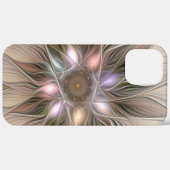 Joyful Flower Abstract Beige Brown Floral Fractal Case-Mate iPhone Case (Achterkant / Rechts)