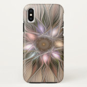 Joyful Flower Abstract Beige Brown Floral Fractal Case-Mate iPhone Case (Achterkant)