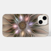 Joyful Flower Abstract Beige Brown Floral Fractal Case-Mate iPhone Case (Achterkant (horizontaal))