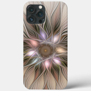 Joyful Flower Abstract Beige Brown Floral Fractal Case-Mate iPhone Case