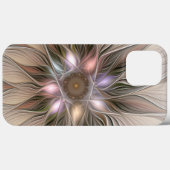 Joyful Flower Abstract Beige Brown Floral Fractal Case-Mate iPhone Case (Achterkant (horizontaal))