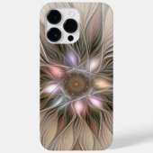 Joyful Flower Abstract Beige Brown Floral Fractal Case-Mate iPhone Case (Achterkant)