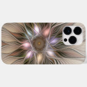Joyful Flower Abstract Beige Brown Floral Fractal Case-Mate iPhone Case (Achterkant (horizontaal))