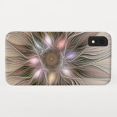 Joyful Flower Abstract Beige Brown Floral Fractal Case-Mate iPhone Case (Achterkant (horizontaal))