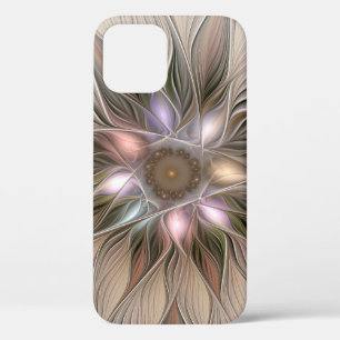 Joyful Flower Abstract Beige Brown Floral Fractal Case-Mate iPhone Case