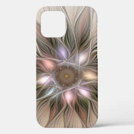 Joyful Flower Abstract Beige Brown Floral Fractal Case-Mate iPhone Case