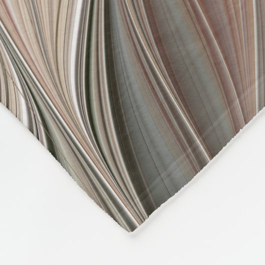 Joyful Flower Abstract Beige Brown Floral Fractal Fleece Deken (Hoek)