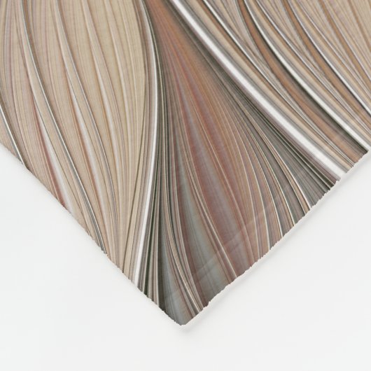 Joyful Flower Abstract Beige Brown Floral Fractal Fleece Deken (Hoek)