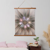 Joyful Flower Abstract Beige Brown Floral Fractal Hangend Wandkleed (Slaapkamer)