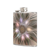 Joyful Flower Abstract Beige Brown Floral Fractal Heupfles (Links)