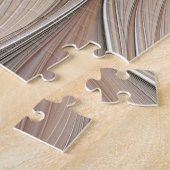 Joyful Flower Abstract Beige Brown Floral Fractal Legpuzzel (Zijkant)