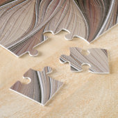 Joyful Flower Abstract Beige Brown Floral Fractal Legpuzzel (Zijkant)