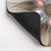 Joyful Flower Abstract Beige Brown Floral Fractal Muismat (Hoek)