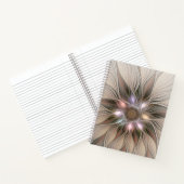 Joyful Flower Abstract Beige Brown Floral Fractal Notitieboek (Binnen)