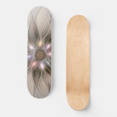 Joyful Flower Abstract Beige Brown Floral Fractal Persoonlijk Skateboard (Voorkant)
