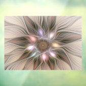 Joyful Flower Abstract Beige Brown Floral Fractal Raamsticker (Vel 3)