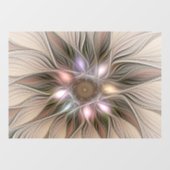 Joyful Flower Abstract Beige Brown Floral Fractal Raamsticker (Vel)