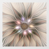 Joyful Flower Abstract Beige Brown Floral Fractal Raamsticker (Vel)
